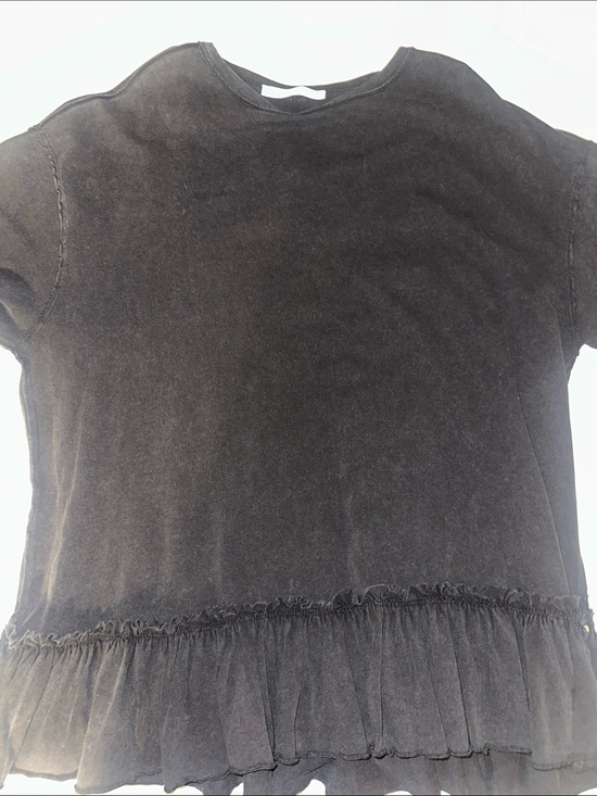 Tops - Altard State Black Short Sleeve Ruffle Hem Top